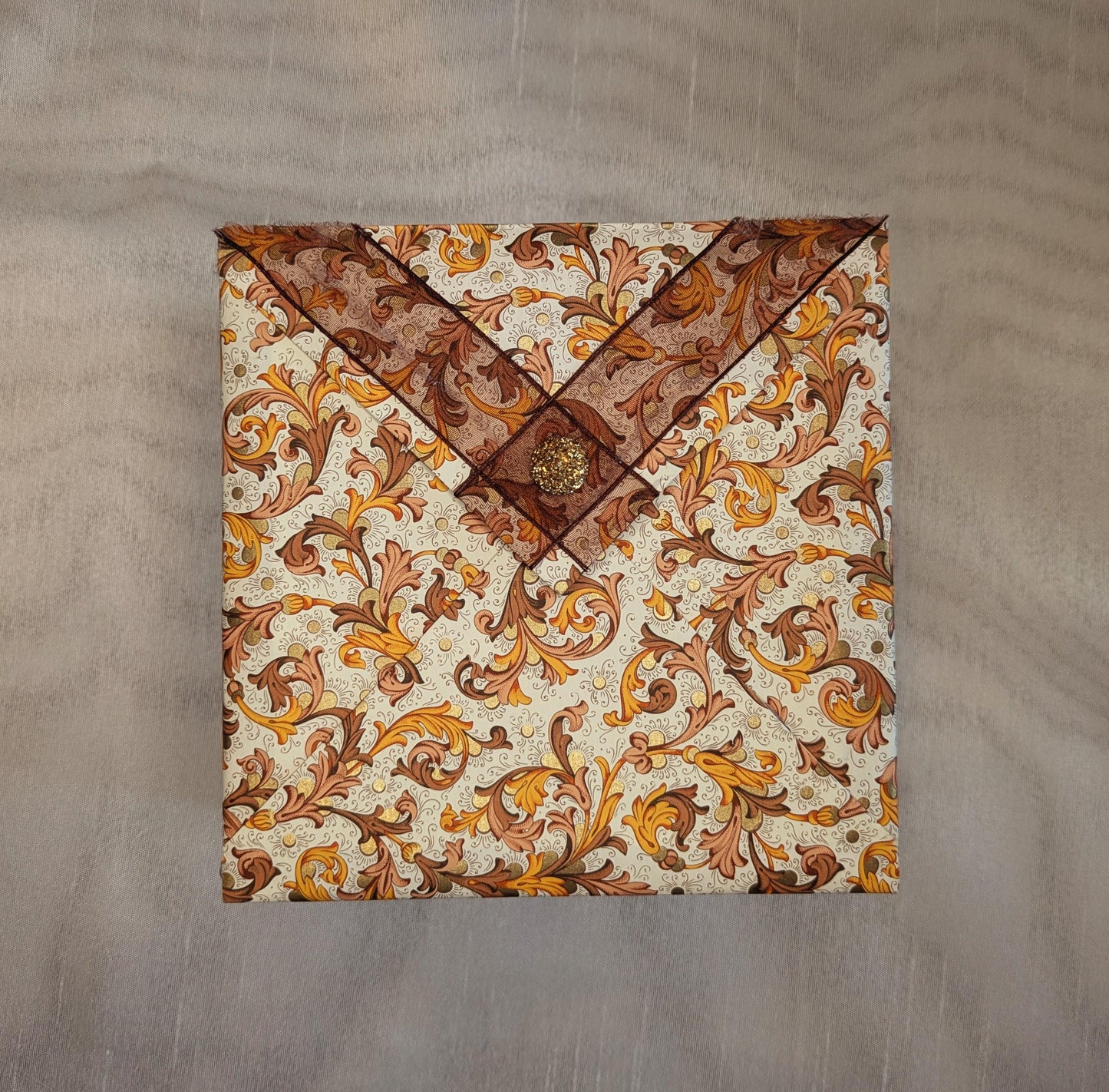 Handmade Autumn Floral Gift Box: Decorative Keepsake with Marbled Interior