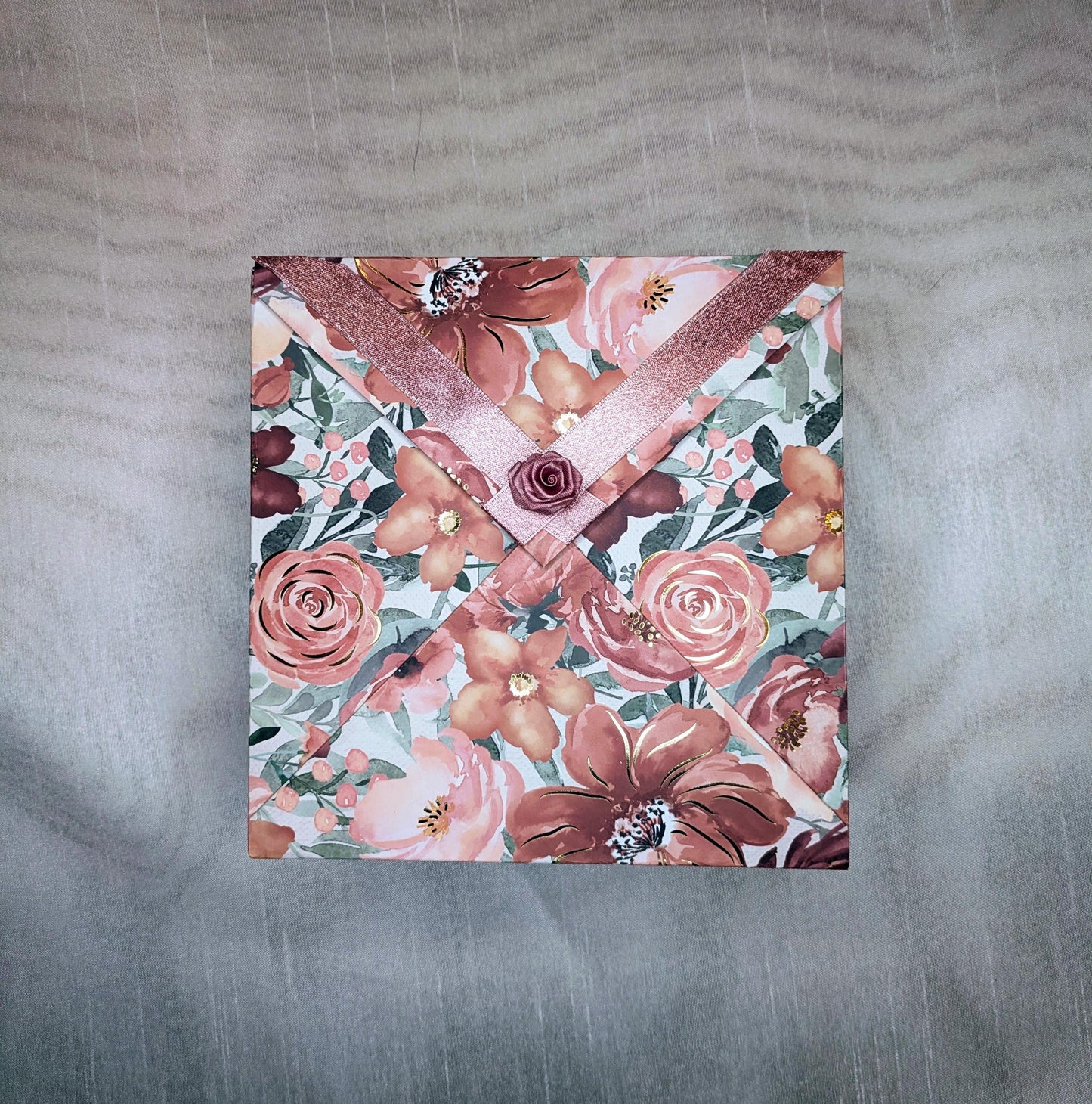 Note&Gift - Rustic Floral Gift Box with Lid – Handmade Decorative Box for Weddings, Birthdays, Keepsakes