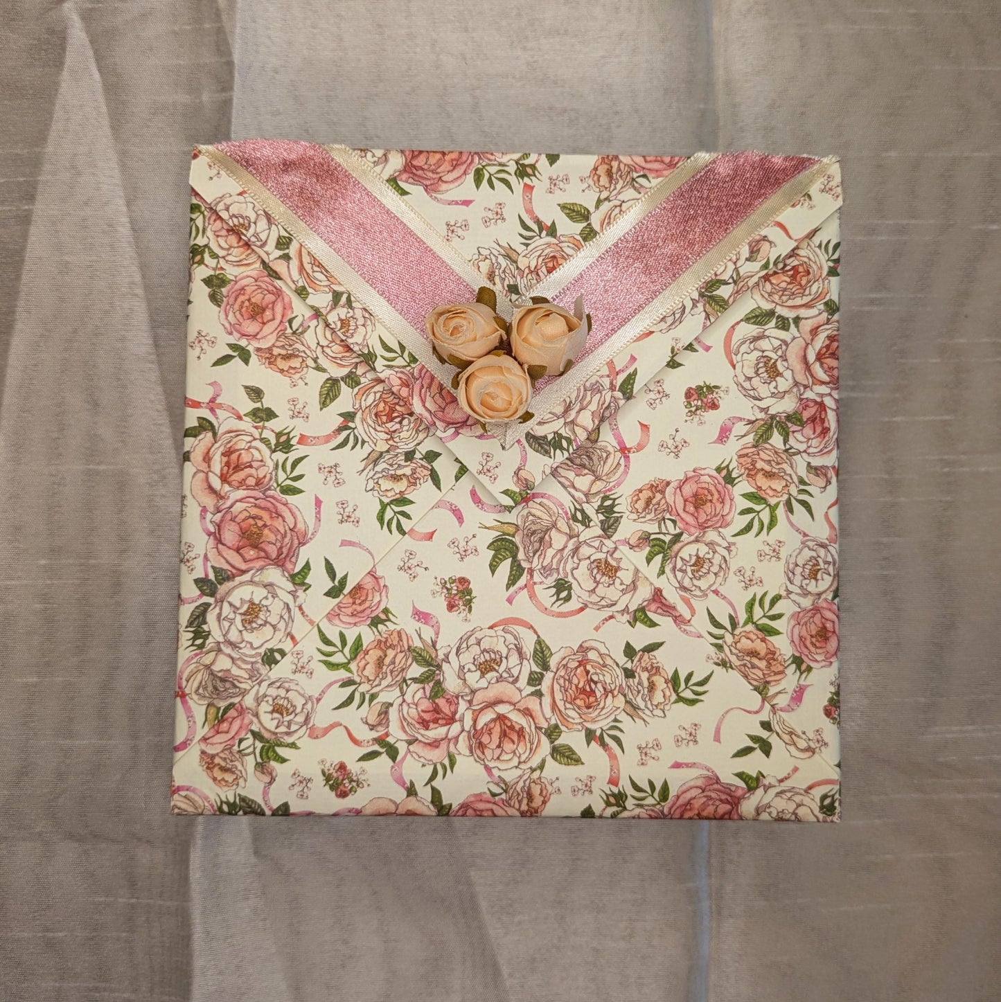 Note&Gift - Romantic Floral Gift Box with Lid Handmade Decorative Box for Weddings, Birthdays, Keepsakes