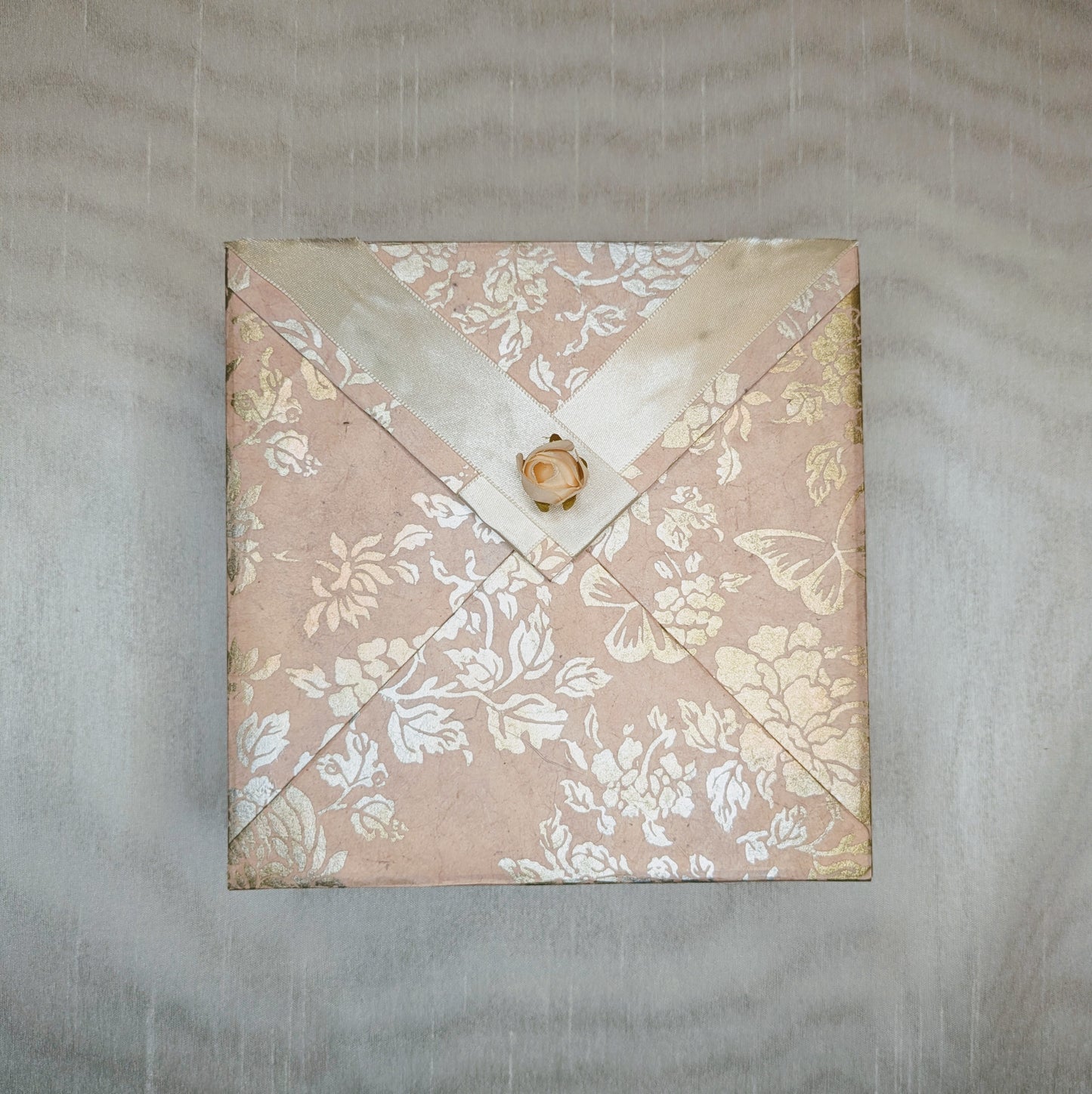 Subtle Gold Flowers on Pink