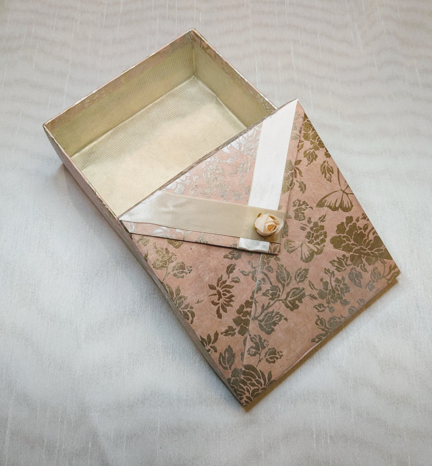 Subtle Gold Flowers on Pink