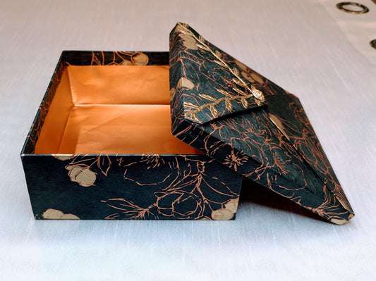 Handmade Black & Copper Floral Gift Box - Elegant Keepsake