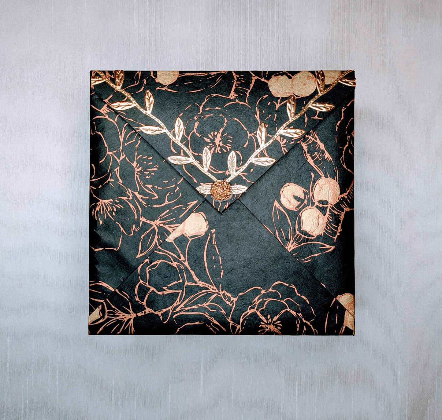 Handmade Black & Copper Floral Gift Box - Elegant Keepsake