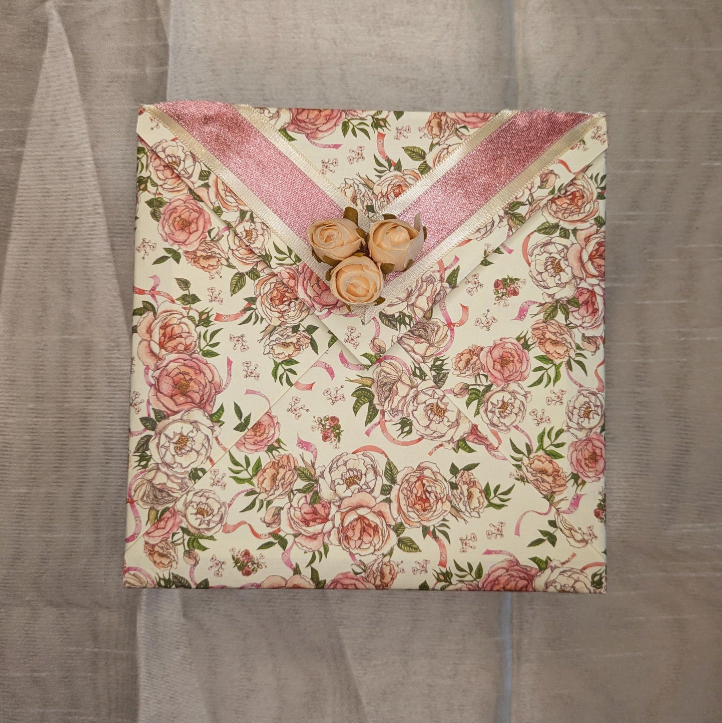 Note&Gift - Romantic Floral Gift Box with Lid – Handmade Decorative Box for Weddings, Birthdays, Keepsakes