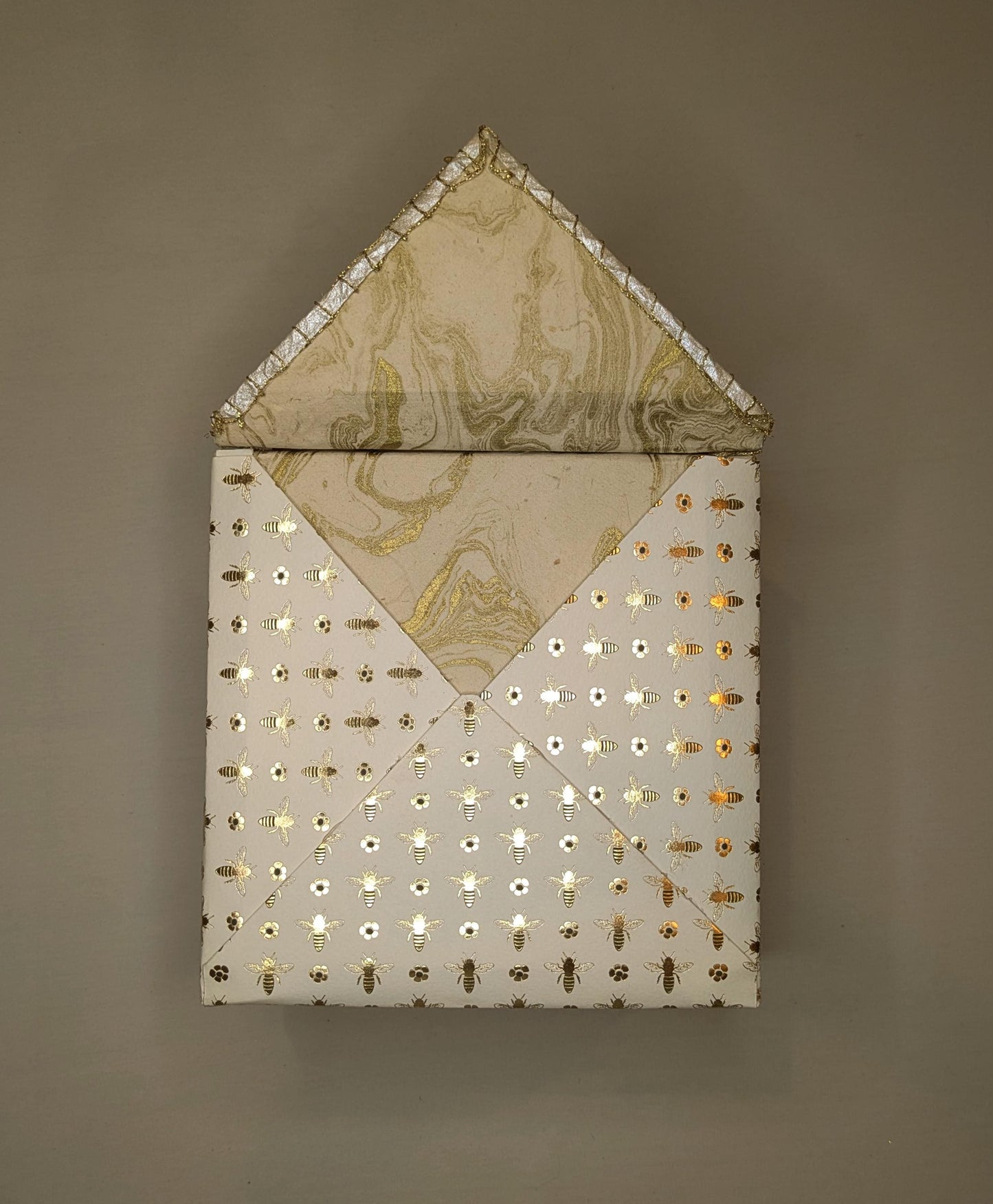 Queen Bee Gift Box: Handmade Decorative Keepsake with Gold Foil
