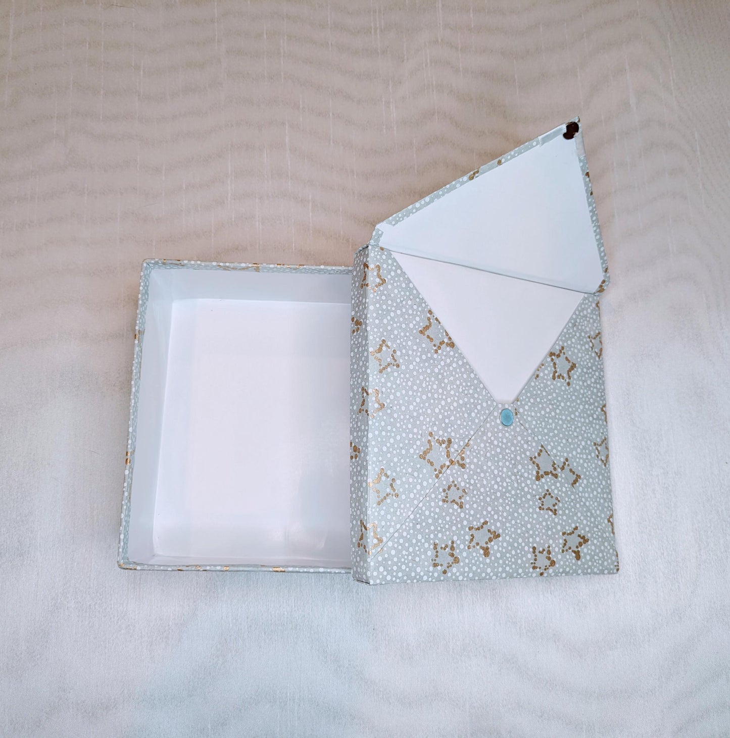 Handmade Star Gift Box: Baby Shower Keepsake with Satin Ribbon