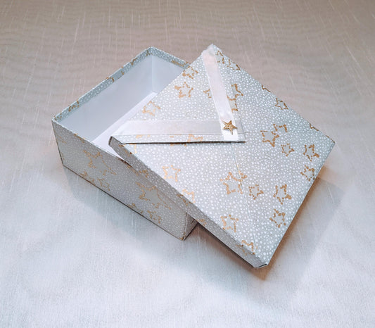 Handmade Star Gift Box: Baby Shower Keepsake with Satin Ribbon