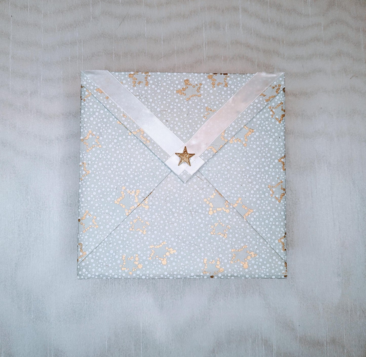 Handmade Star Gift Box: Baby Shower Keepsake with Satin Ribbon