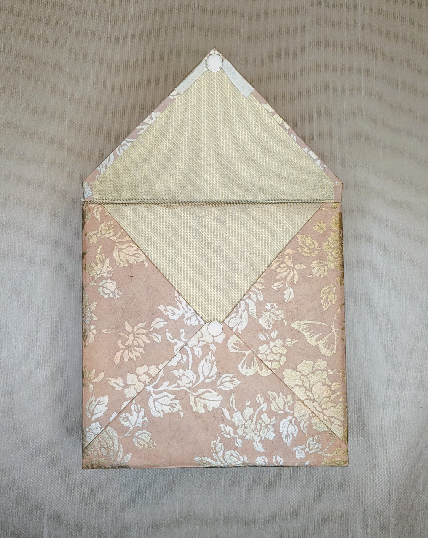 Subtle Gold Flowers on Pink