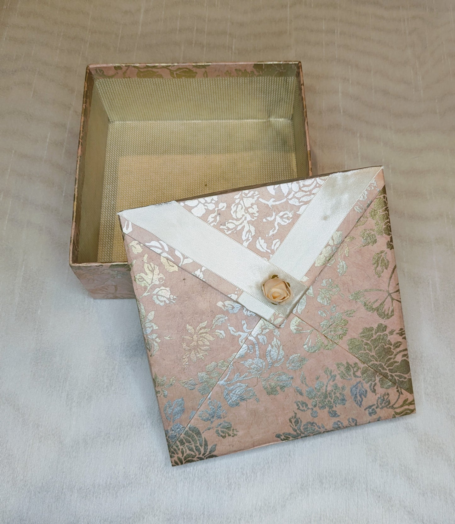 Subtle Gold Flowers on Pink